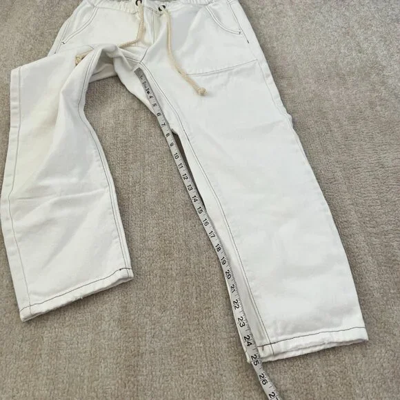 Revolve One Teaspoon Shabbies White Boyfriend Cropped Jeans S - Picture 5 of 10